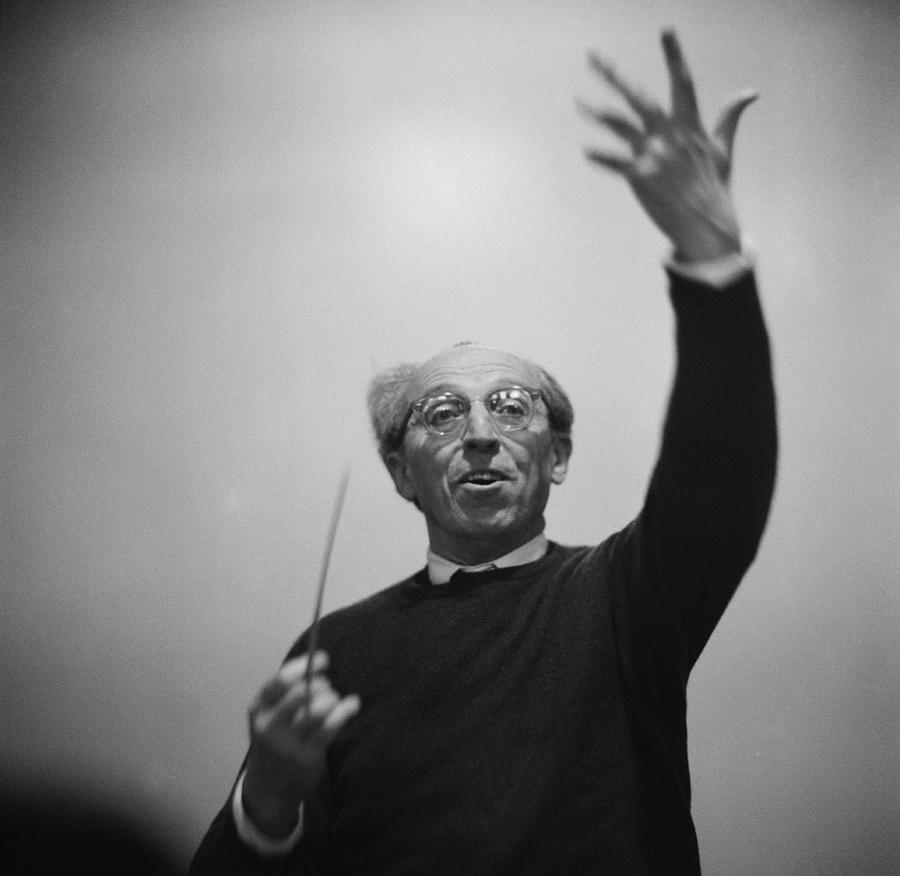 Copland Conducting Photograph by Erich Auerbach