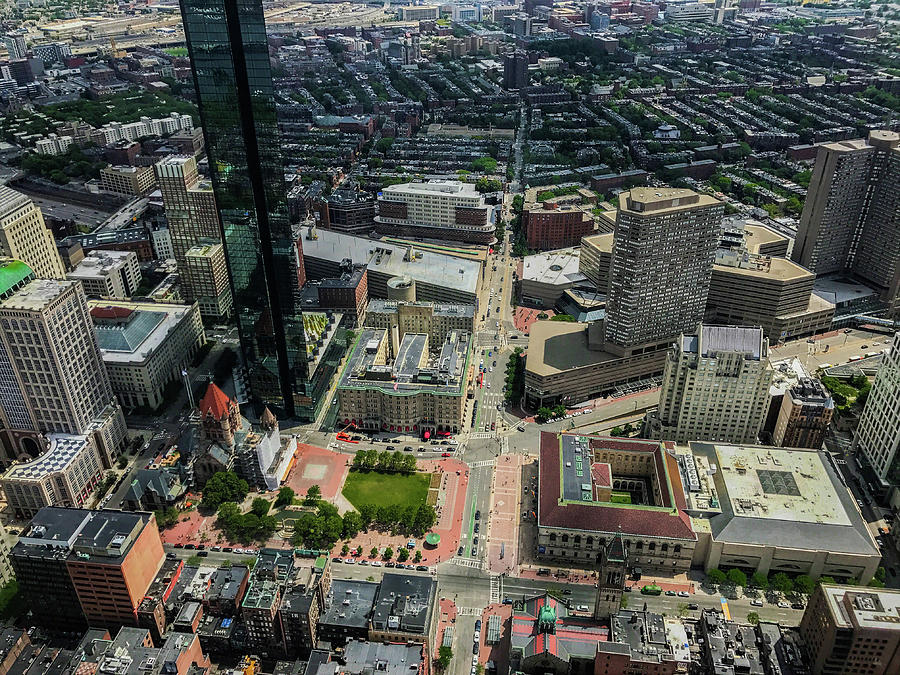 Skyscrapers at Copley Square, Boston, Massachusetts - Aerial Photograph  Wall Art, Canvas Prints, Framed Prints, Wall Peels