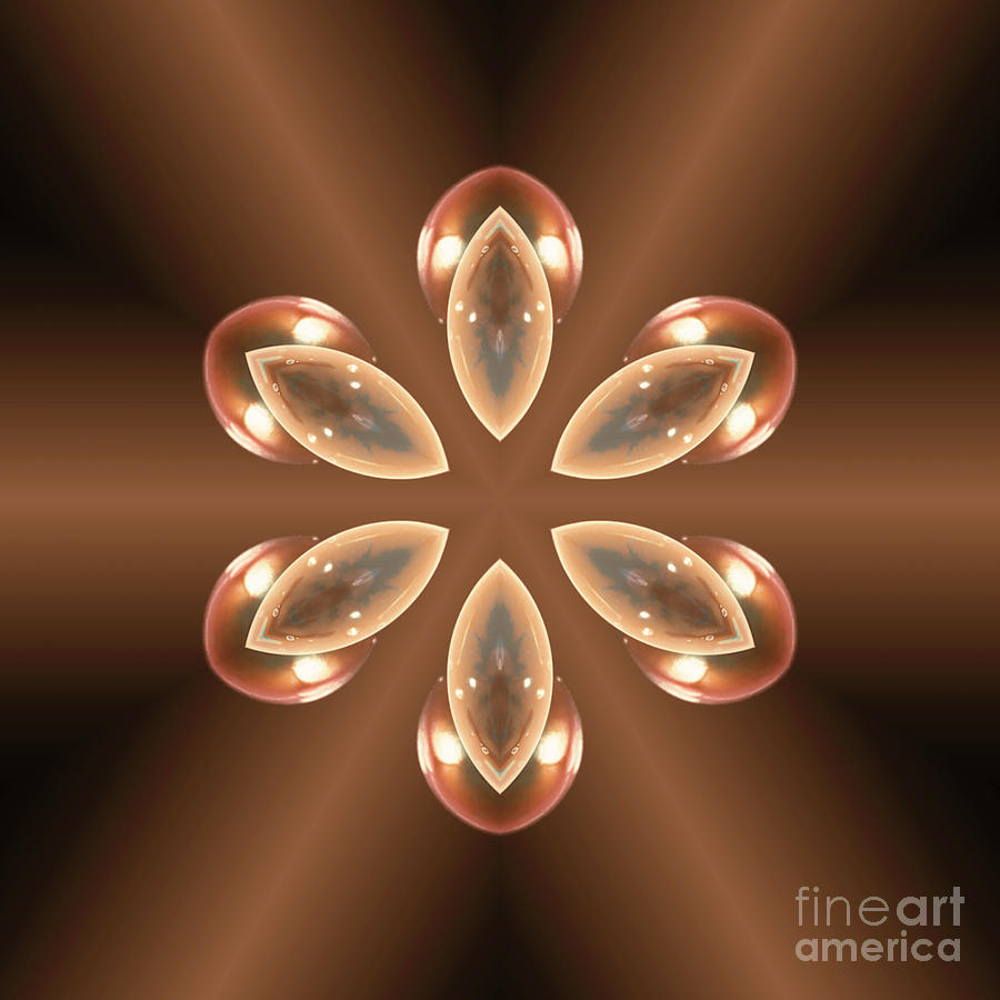 Copper Prism Flower  Digital Art by Rachel Hannah