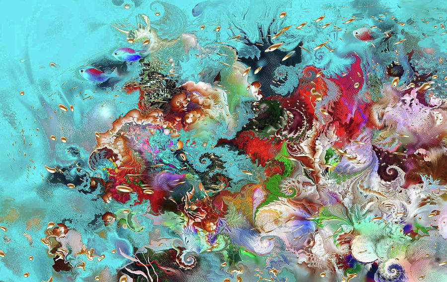 Nature Digital Art - Coral Reef 77 -1 (diptych) by Natalia Rudzina