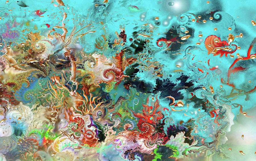 Nature Digital Art - Coral Reef 77 -2 (diptych) by Natalia Rudzina
