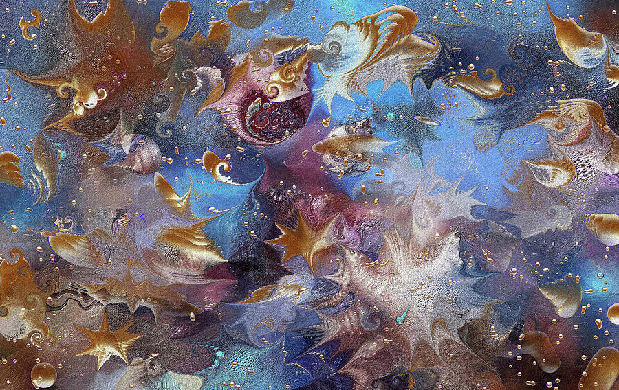 Nature Digital Art - Coral Reef Golden Stars by Natalia Rudzina