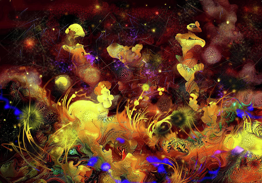 Nature Digital Art - Coral Reef Yellow 2 by Natalia Rudzina