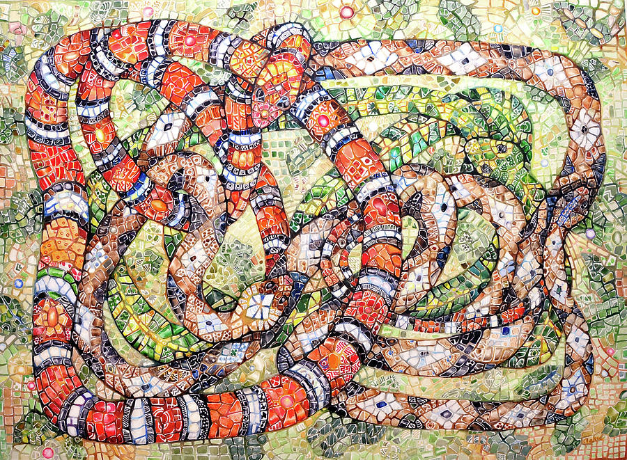 Coral Snake Ouroboros Painting by Charlsie Kelly