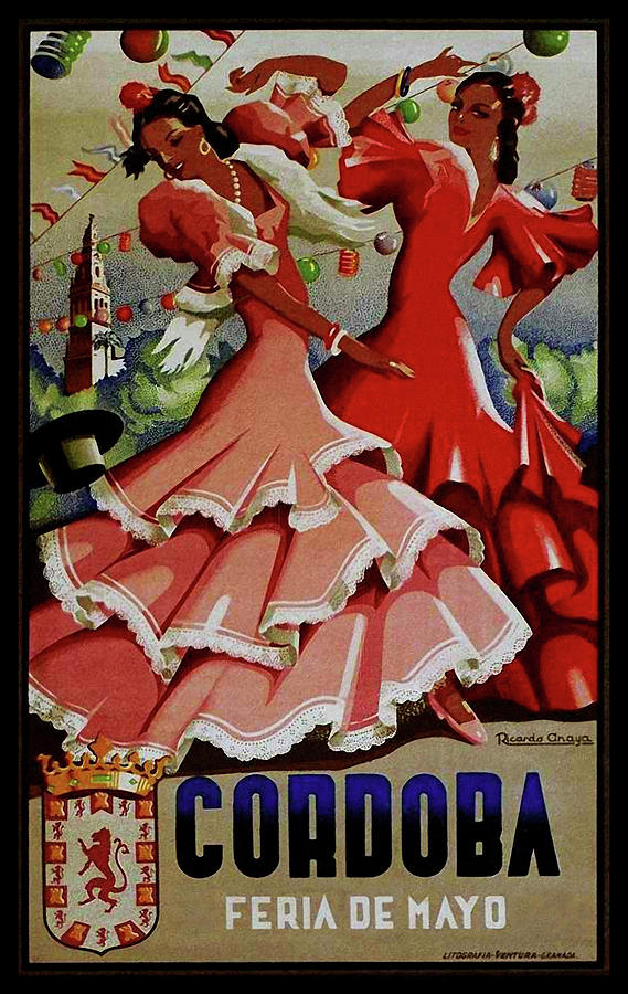 Vintage Mixed Media - Co?rdoba Feria De Mayo 1949 by Vintage Lavoie
