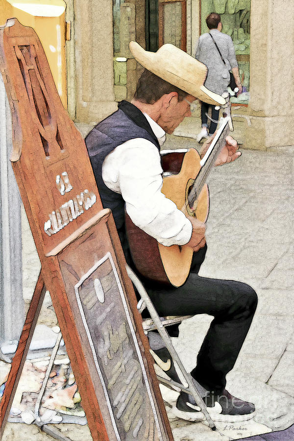 Corfu Street Musician by Linda Parker Corfu Street Musician by Linda Parker
