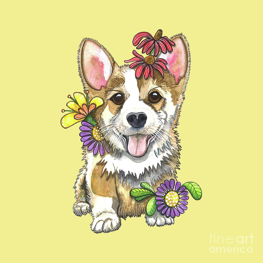 Corgi Cutie Painting by Shelley Wallace Ylst