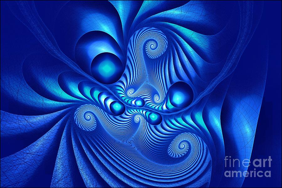 Corinthian Fractalation in Blue Digital Art by Doug Morgan