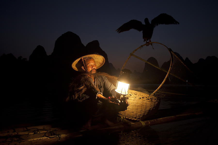 Portrait Photograph - Cormorant Fishermen by Gregory Michiels Photography