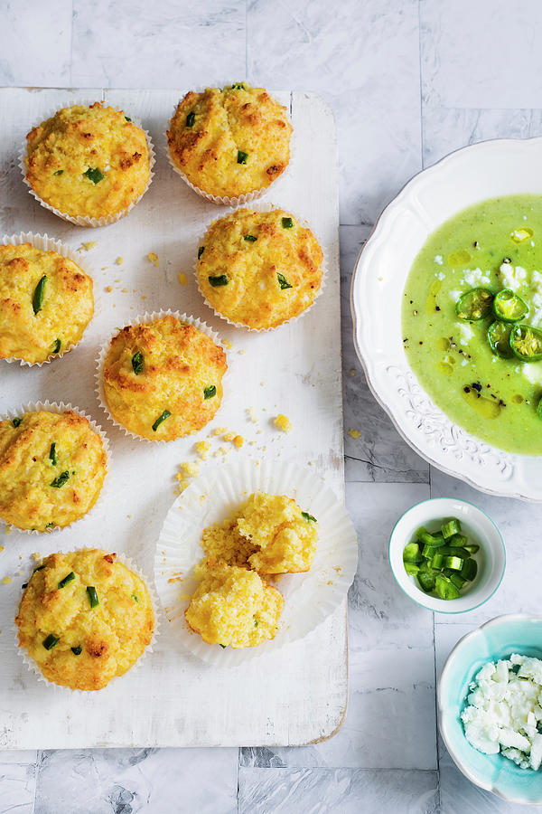 Corn Meal Muffins With Jalapeno Peppers And Cheddar Cheese Photograph by Maricruz Avalos Flores