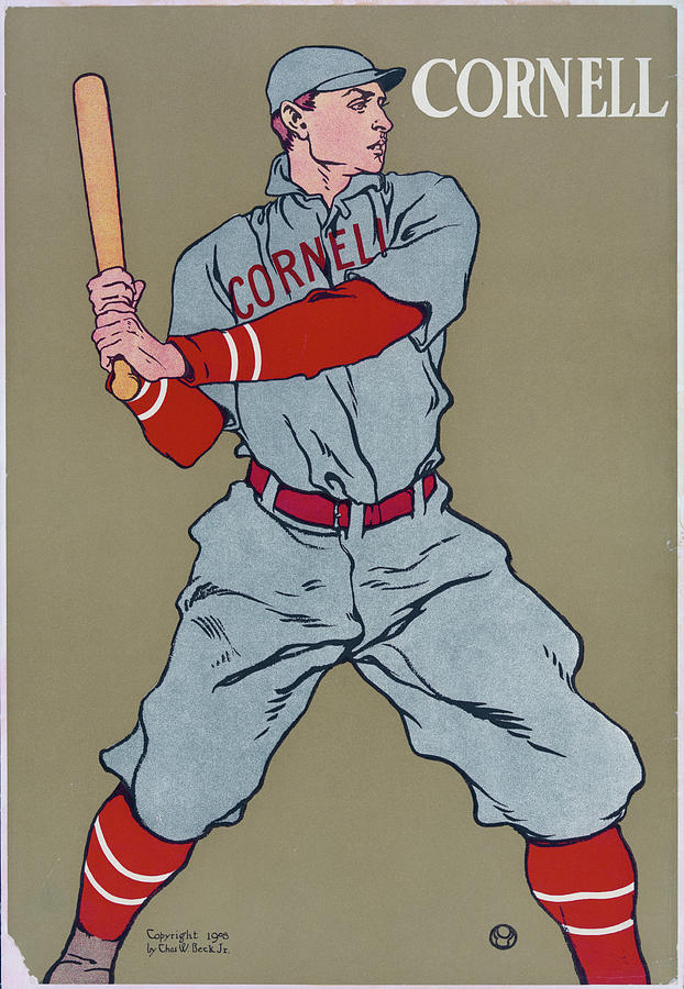 Baseball Digital Art - Cornell Baseball by Print Collection