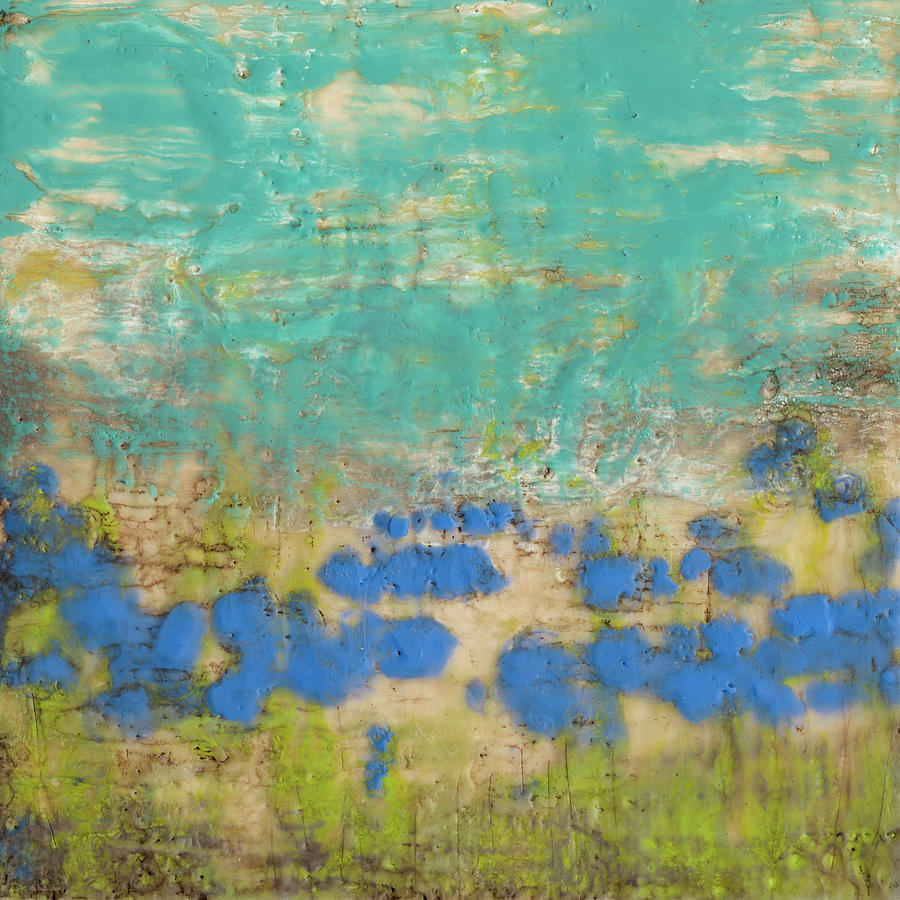 Landscape Painting - Cornflower Poppies I by Jennifer Goldberger