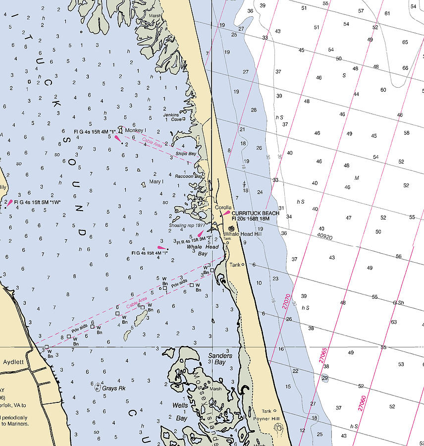 Corollanorth Carolina Nautical Chart Mixed Media by Sea Koast Pixels