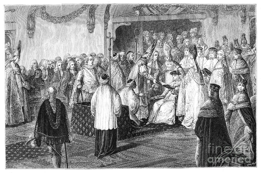 Coronation Of Louis Xv, 1715, 1885 Drawing by Print Collector
