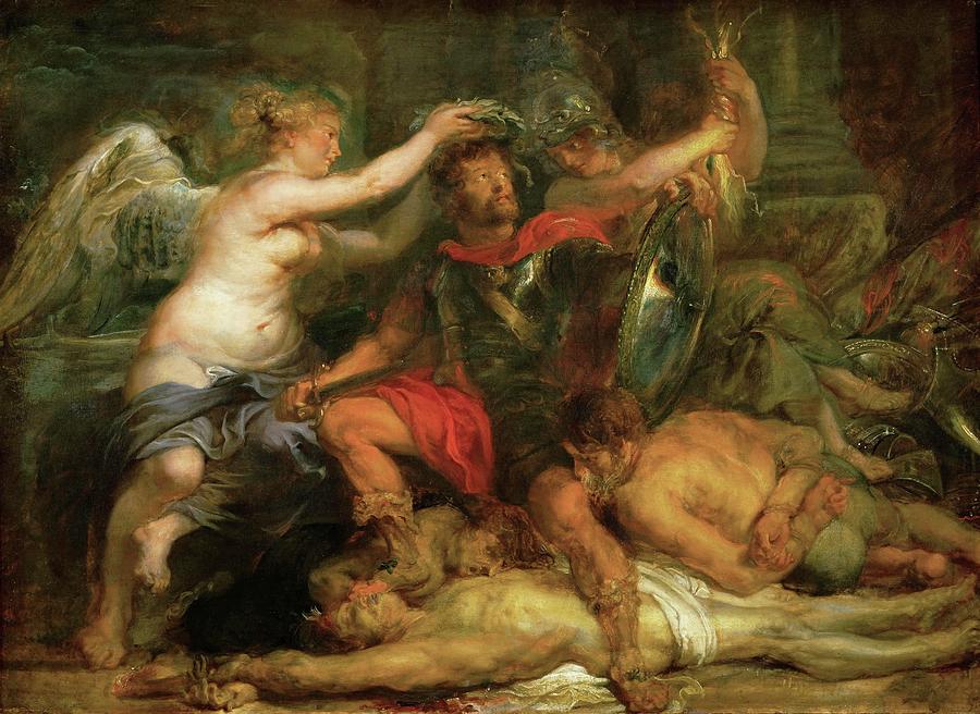 Coronation of the victor, around 1630 Oakwood, 47,5 x 67,5 cm Inv. 695. Painting by Peter Paul Rubens -1577-1640-