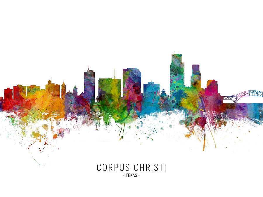 Corpus Christi Texas Skyline Digital Art by Michael Tompsett