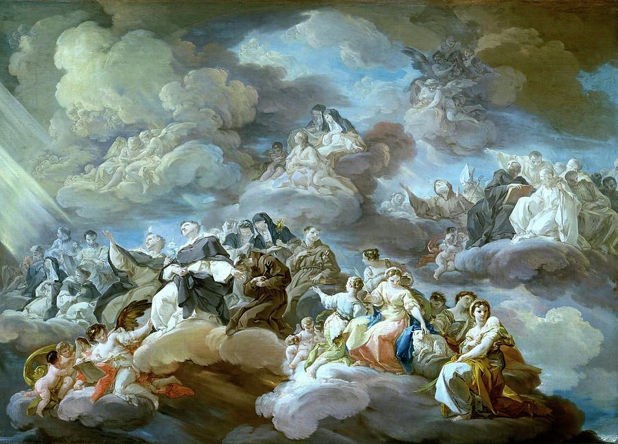 Corrado Giaquinto / Paradise, 1755-1756, Italian School, Oil on canvas, 97,5 cm x 140 cm, P05118. Painting by Corrado Giaquinto -c 1703-1765-