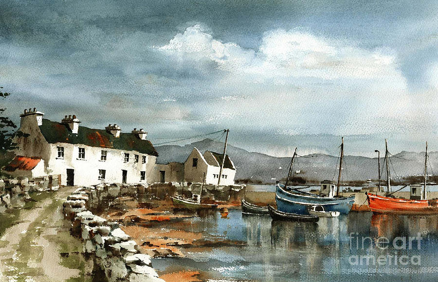 Corraun Harbour, Co. Mayo Painting by Val Byrne