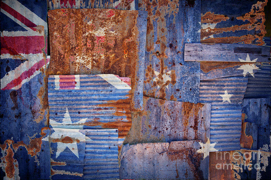 Corrugated Iron Australia Flag Photograph by Antony McAulay