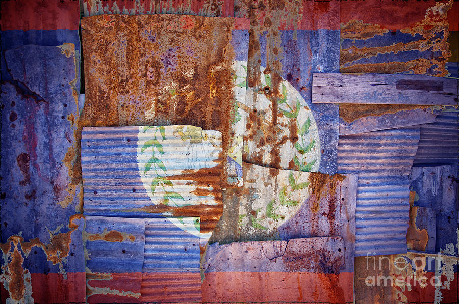 Corrugated Iron Belize Flag Photograph by Antony McAulay