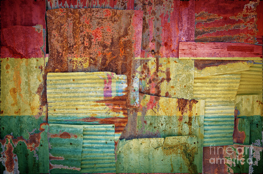Corrugated Iron Bolivia Flag Photograph by Antony McAulay