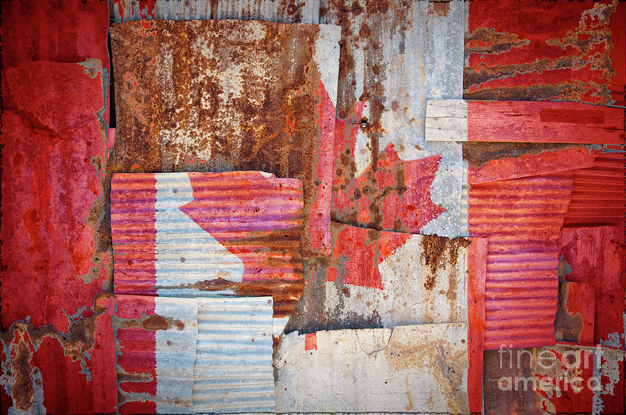 Corrugated Iron Canada Flag Photograph by Antony McAulay