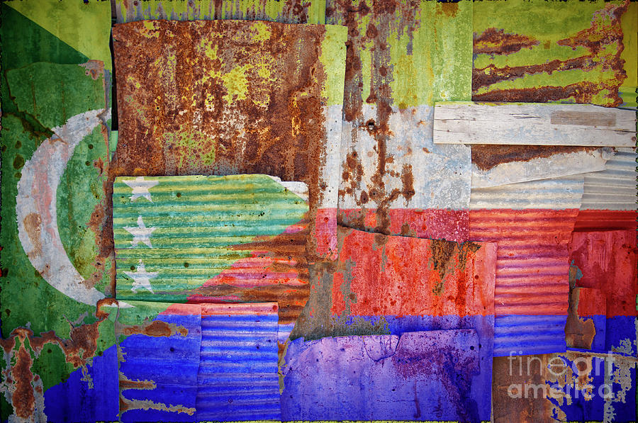 Corrugated Iron Comoros Flag Photograph by Antony McAulay