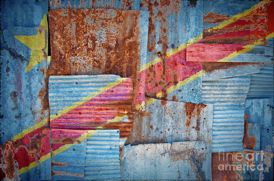 Corrugated Iron Congo Kinshasa Flag Photograph by Antony McAulay