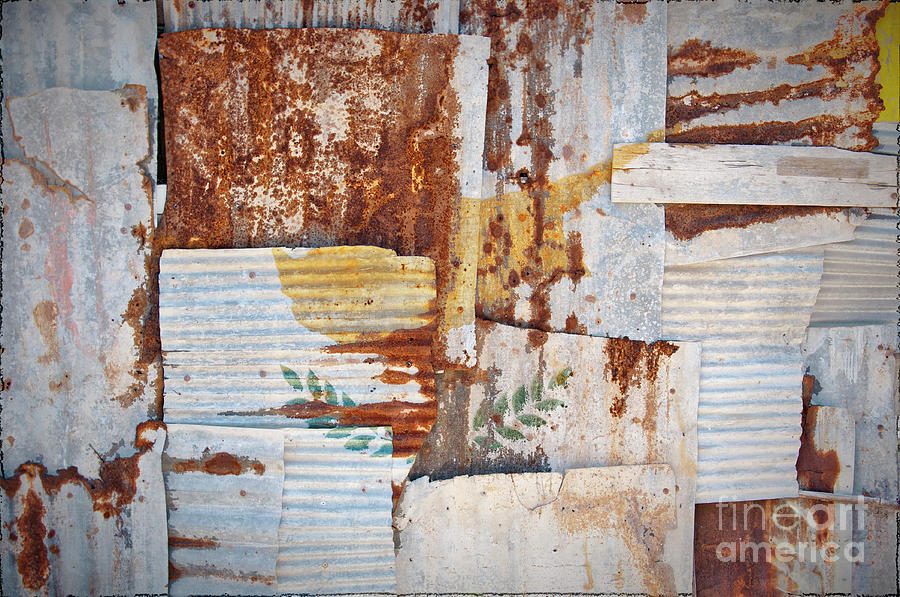Corrugated Iron Cyprus Flag Photograph by Antony McAulay