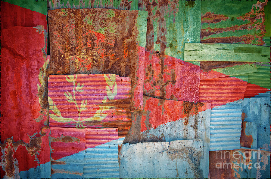 Corrugated Iron Eritrea Flag Photograph by Antony McAulay
