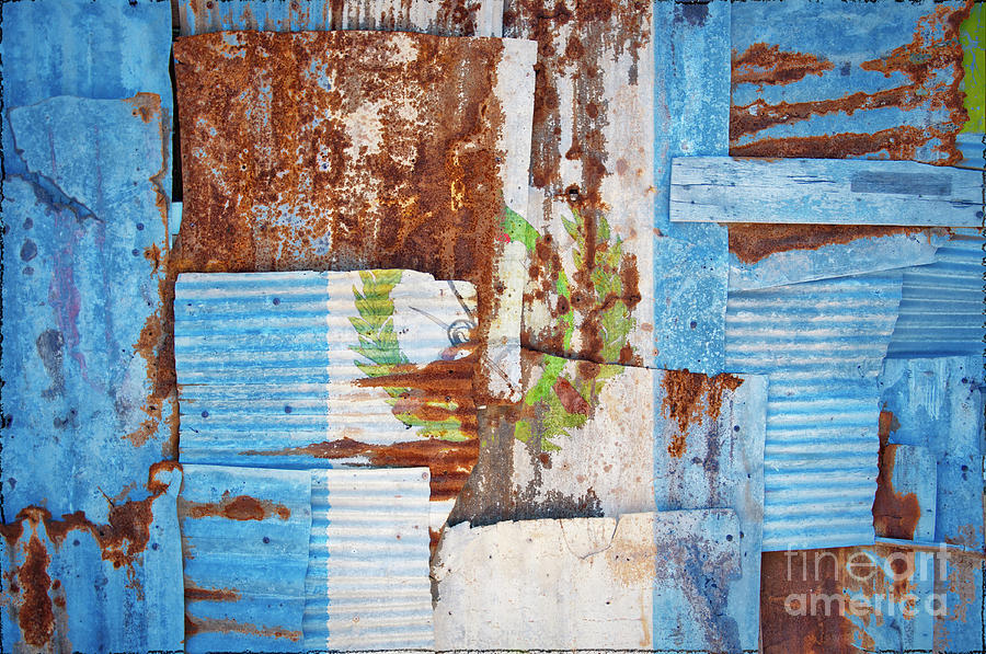 Corrugated Iron Guatemala Flag Photograph by Antony McAulay