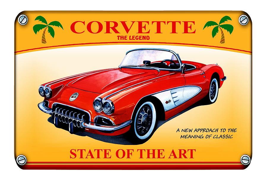 Corvette C1-The Legend Mixed Media by Simon Read