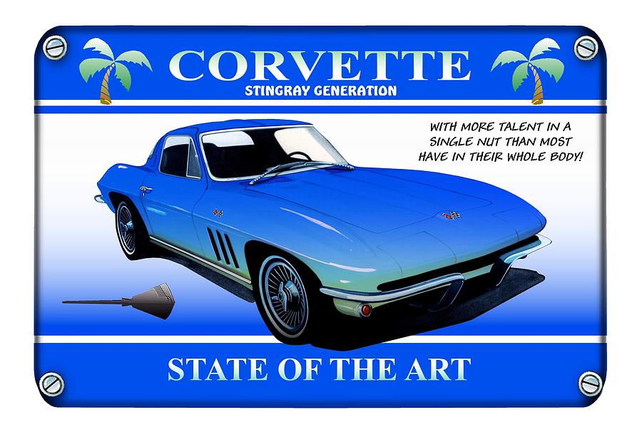 Corvette C2-Stingray Generation Mixed Media by Simon Read