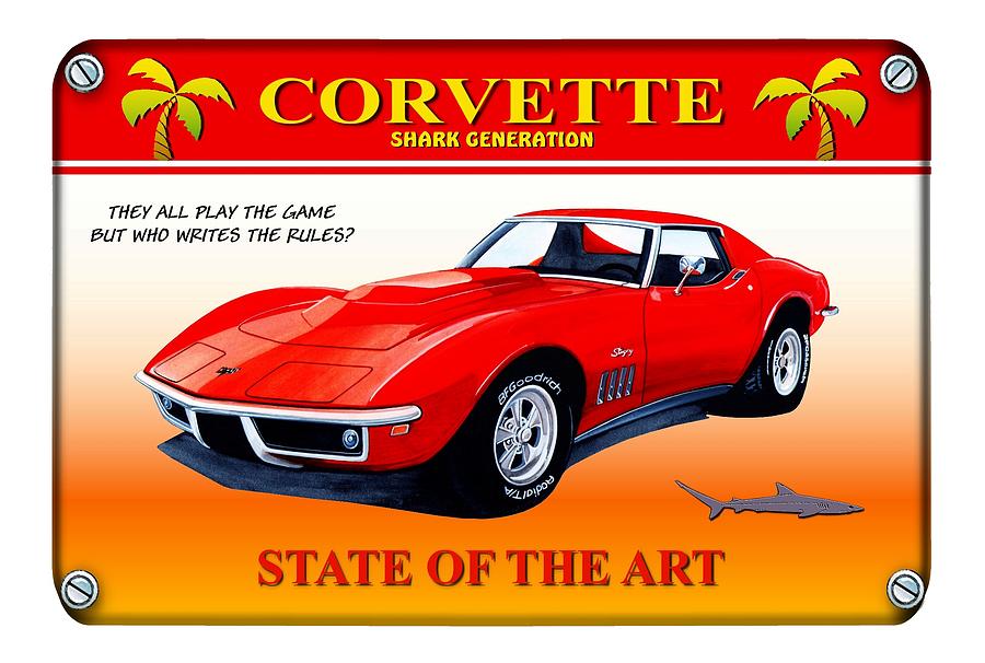 Corvette C3-Shark Generation Mixed Media by Simon Read