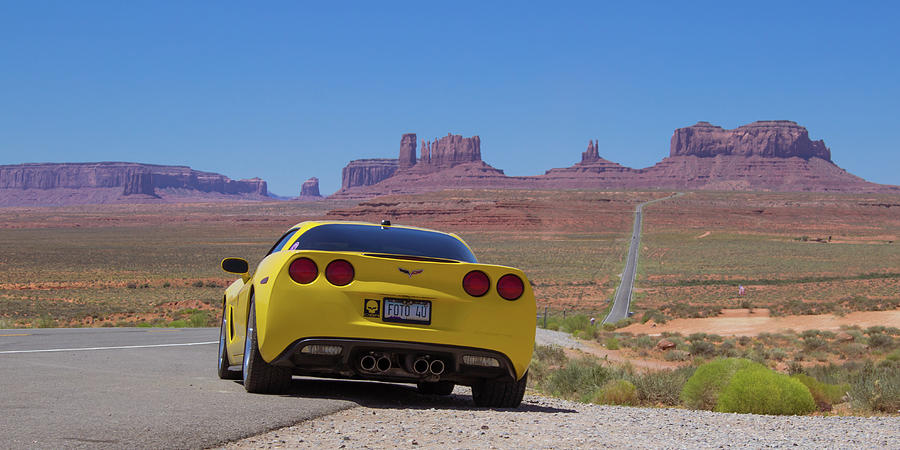 Corvette on Monument Valley Photograph by Darrell Foster