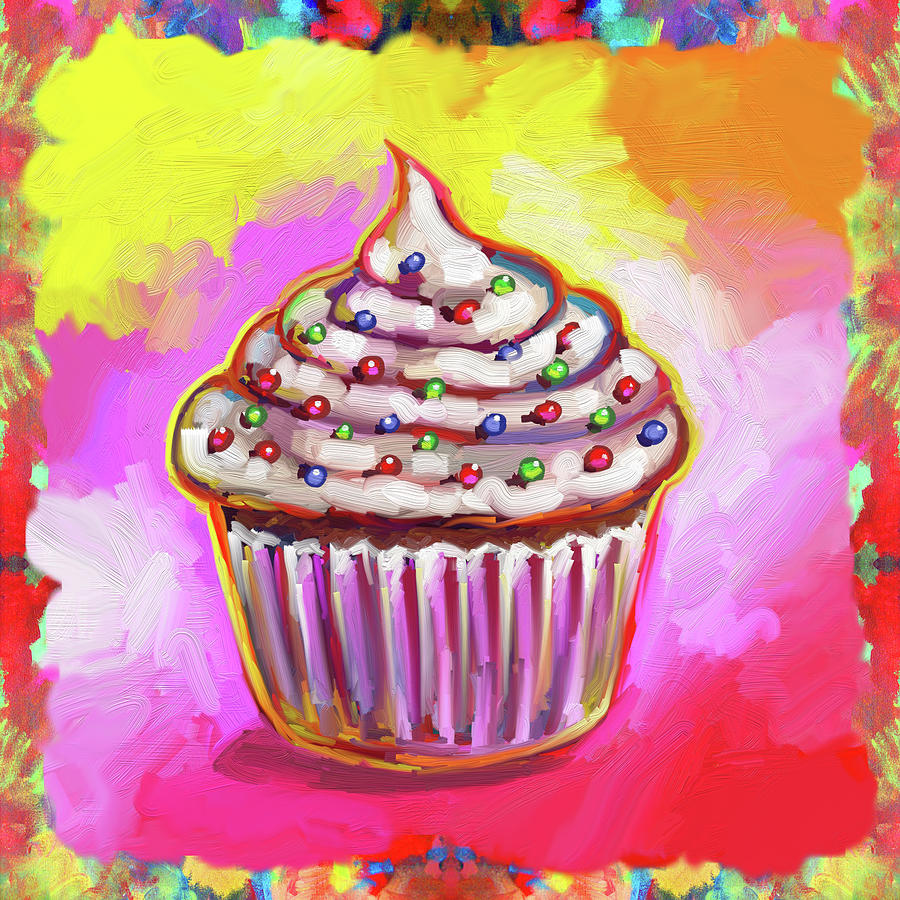 Food And Drink Digital Art - Cosmic Cupcake by Howie Green