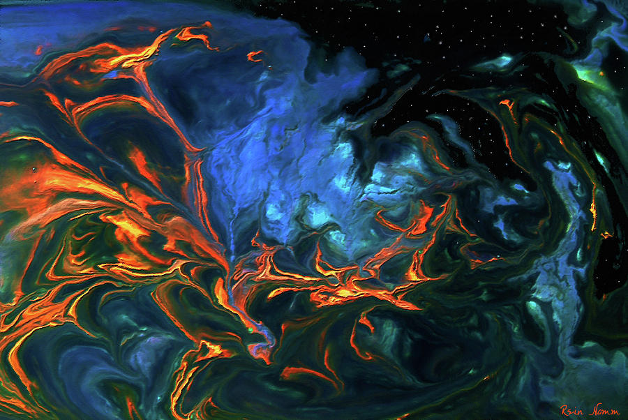 Cosmic Fire Mixed Media by Rein Nomm