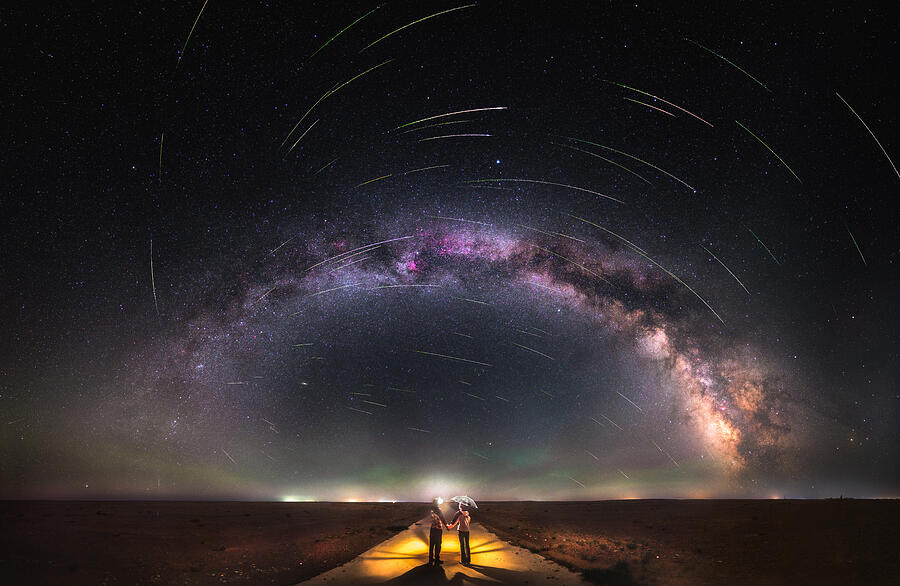 Cosmic Romantic Fireworks Photograph by Shuang Zhi