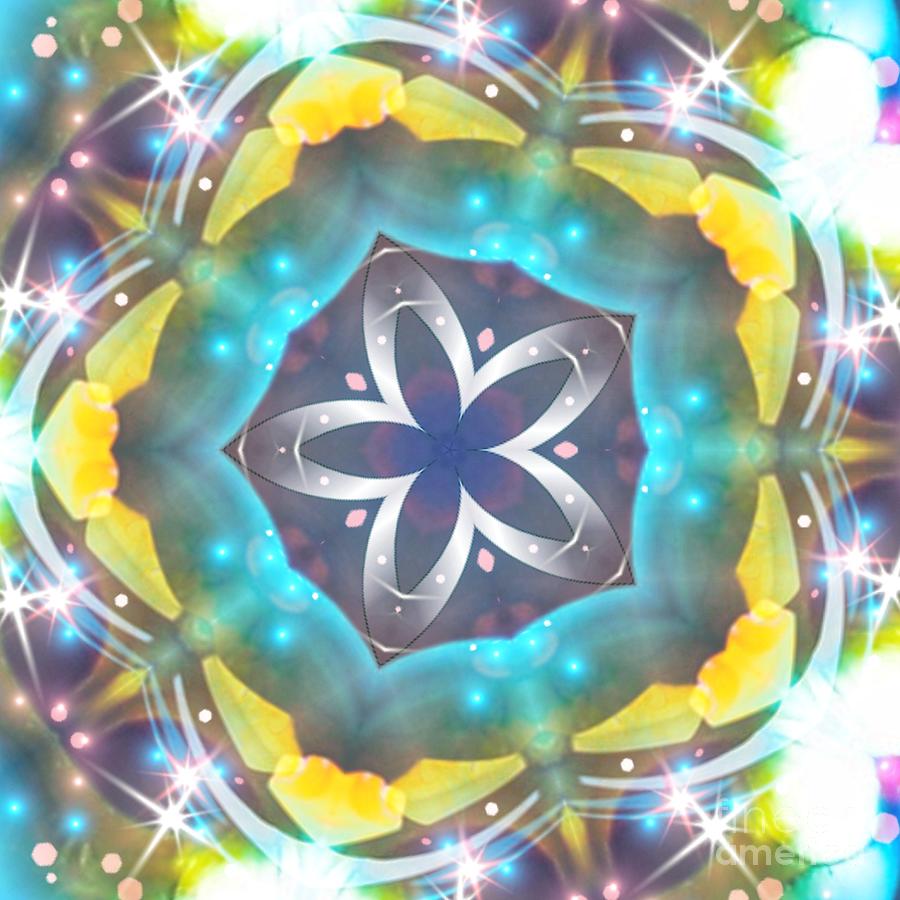 Cosmic Starfish Flower Digital Art by Rachel Hannah