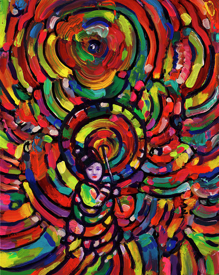Pop Digital Art - Cosmic Umbrella Lady by Howie Green