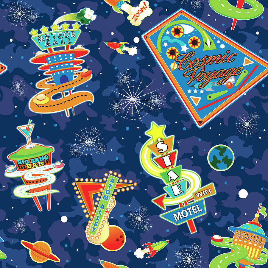 Pattern Digital Art - Cosmic Voyage Pattern by Julie Goonan