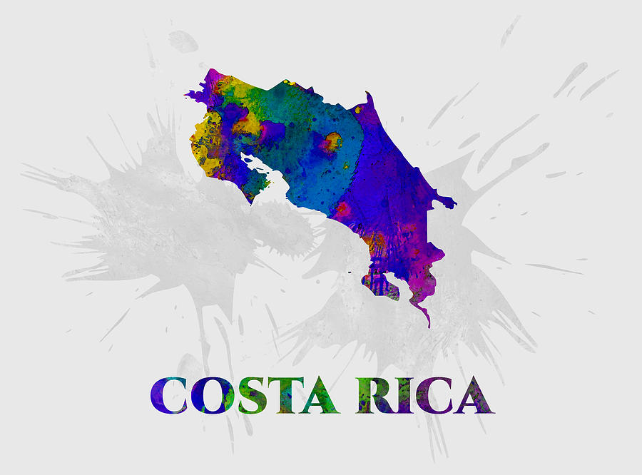 Costa Rica Map Artist Singh Mixed Media By Artguru Official Maps Pixels 0715