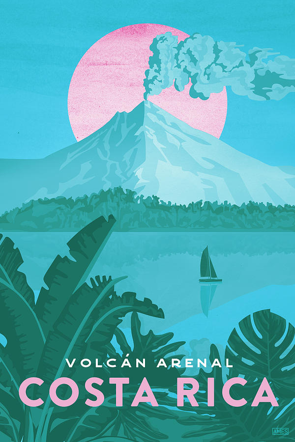 Vintage Digital Art - Costa Rica Travel Poster by Missy Ames