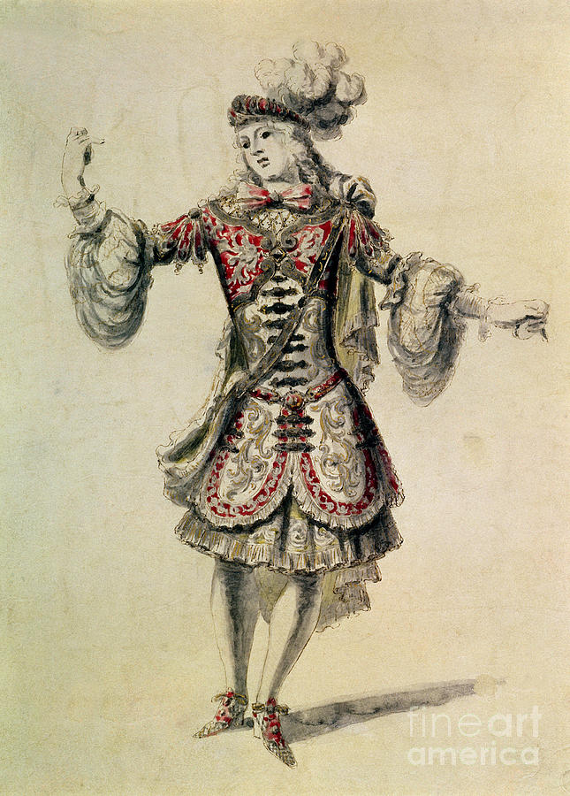 Costume Design For A Male Dancer, Circa 1681 Painting by Jean Derain