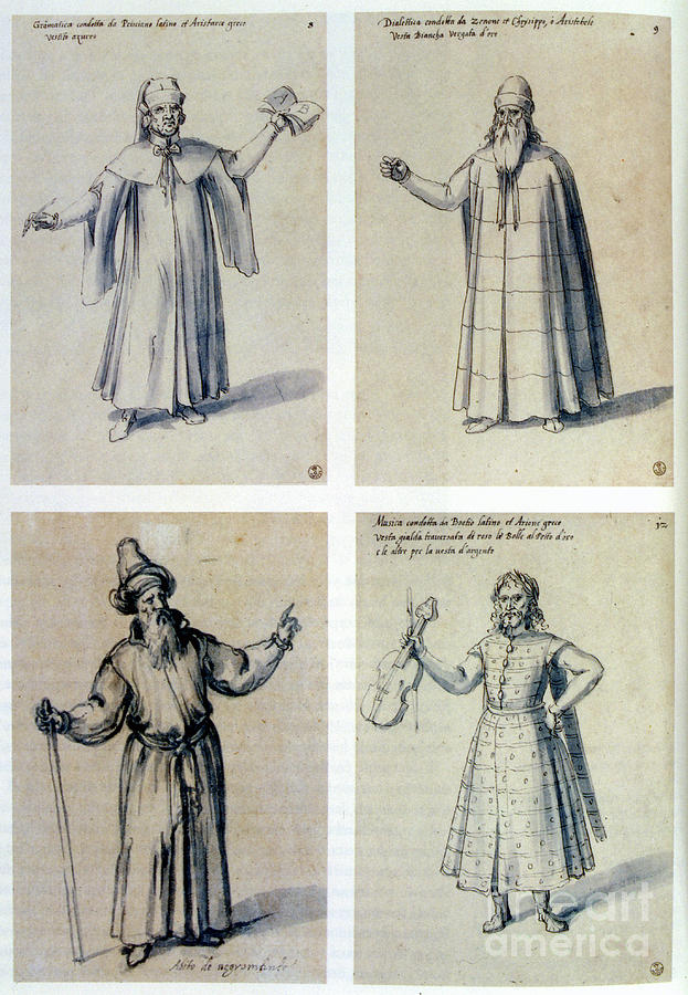 Costume Design For Classical Figures Drawing by Print Collector