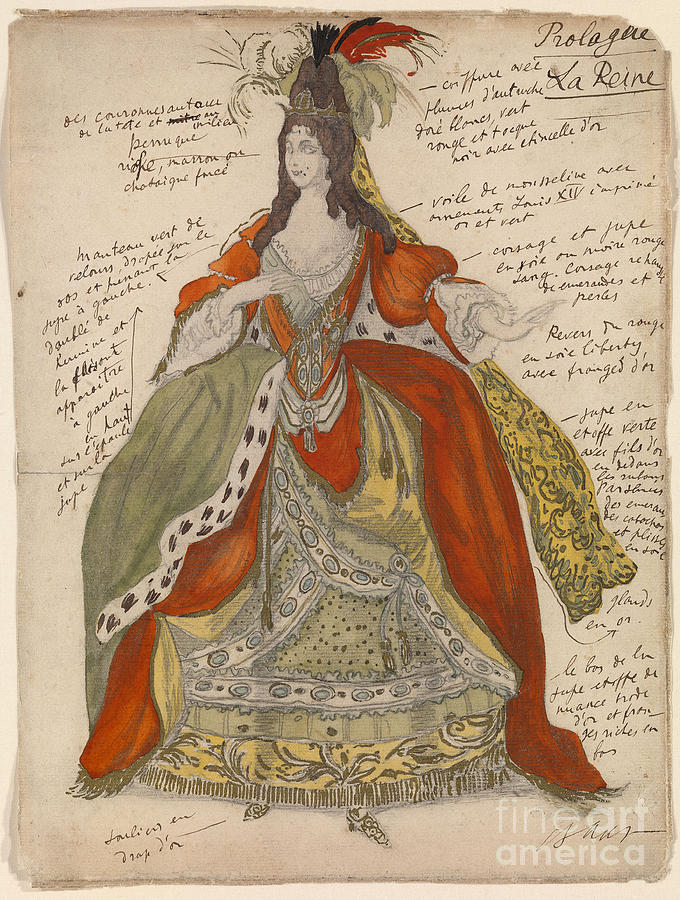 Costume Design For The Ballet Sleeping Drawing by Heritage Images
