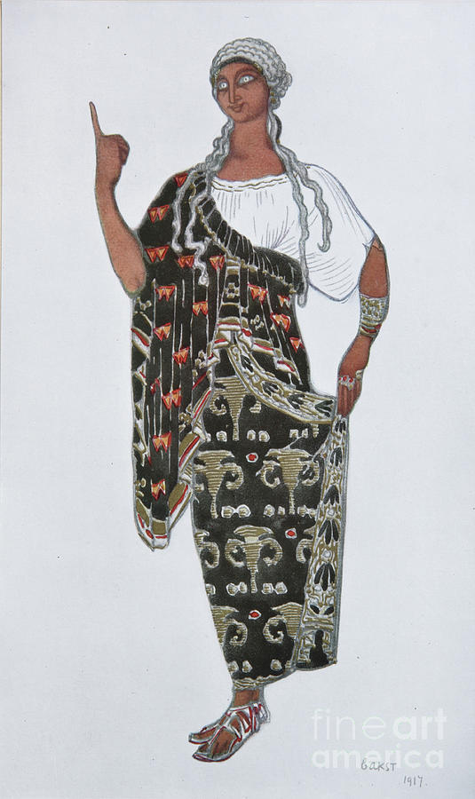 Costume Design For The Opera Fedra Drawing by Heritage Images