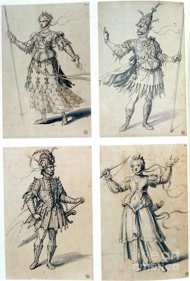 Costume Designs For Classical Deities Drawing by Print Collector