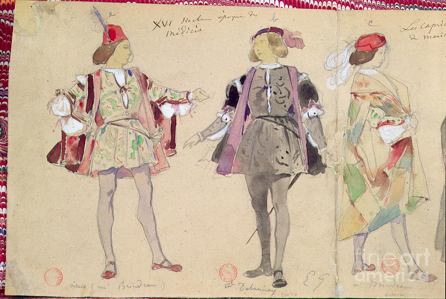 Costume Designs For Octave Painting by Eugene Giraud