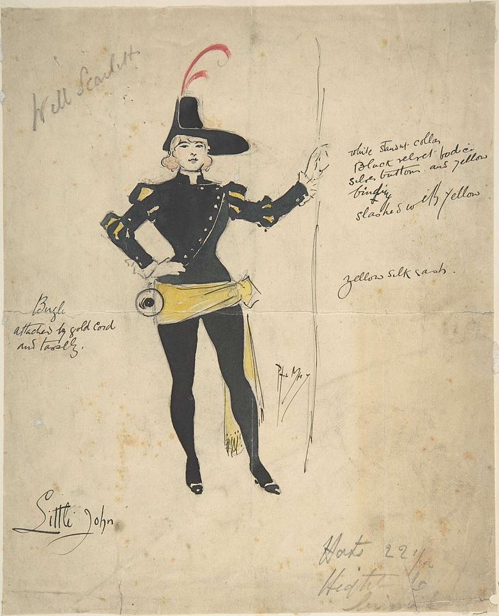 Costume Drawing For Little John  Phil May British, New Wortley, Leeds 1864-1903 London Painting
